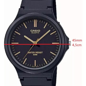 Relogio Casio mw-240-1e2v Preto Tracos Dourados Classico Masculino