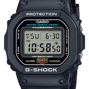 Relógio Casio G-Shock DW-5600UE-1DR Digital, de Resina Preta e Resistente à Água 200m
